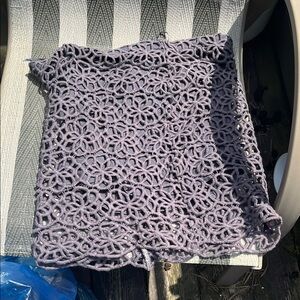 Solitaire Purple more like a greyish purple Crochet Mini Skirt